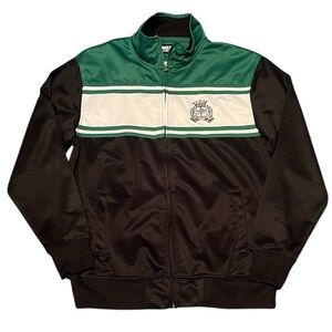 Mecca Vintage Full Zip Track Jacket Shiny Black Men’s Size Medium